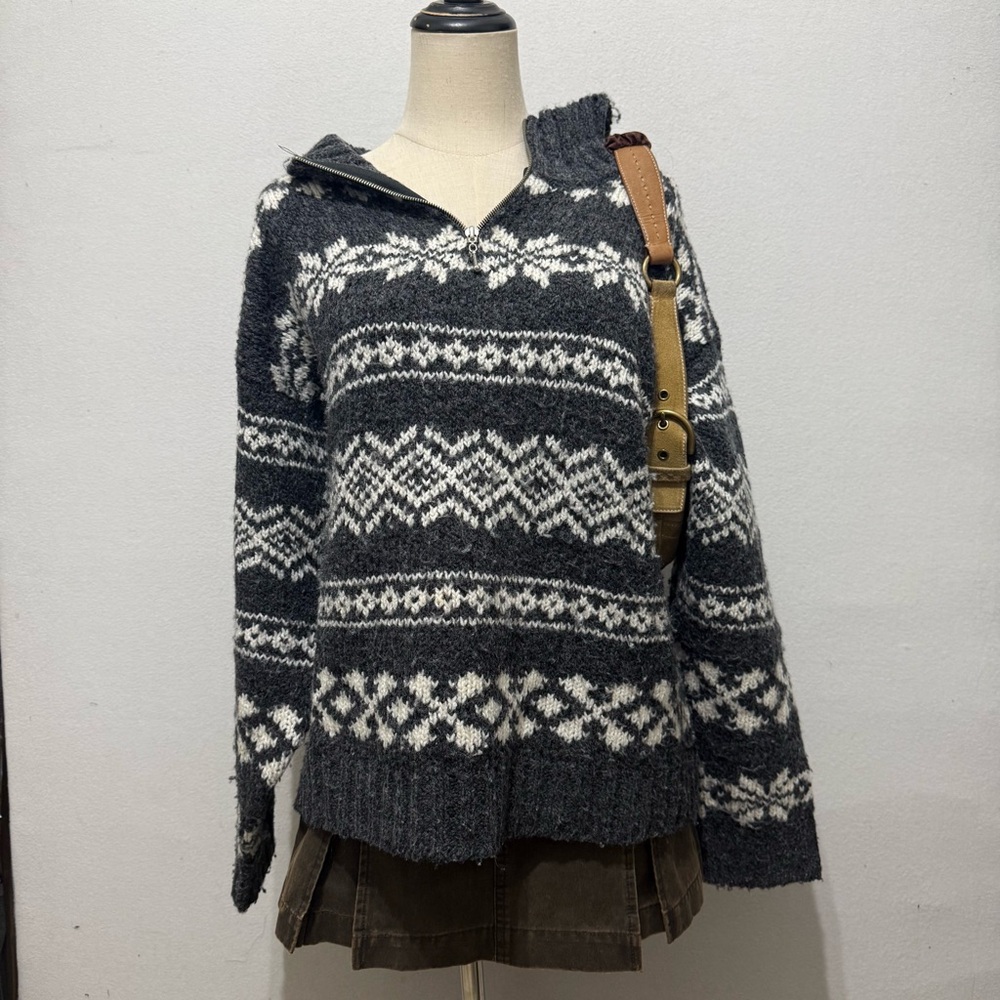 2000s sweater quarter zip size L